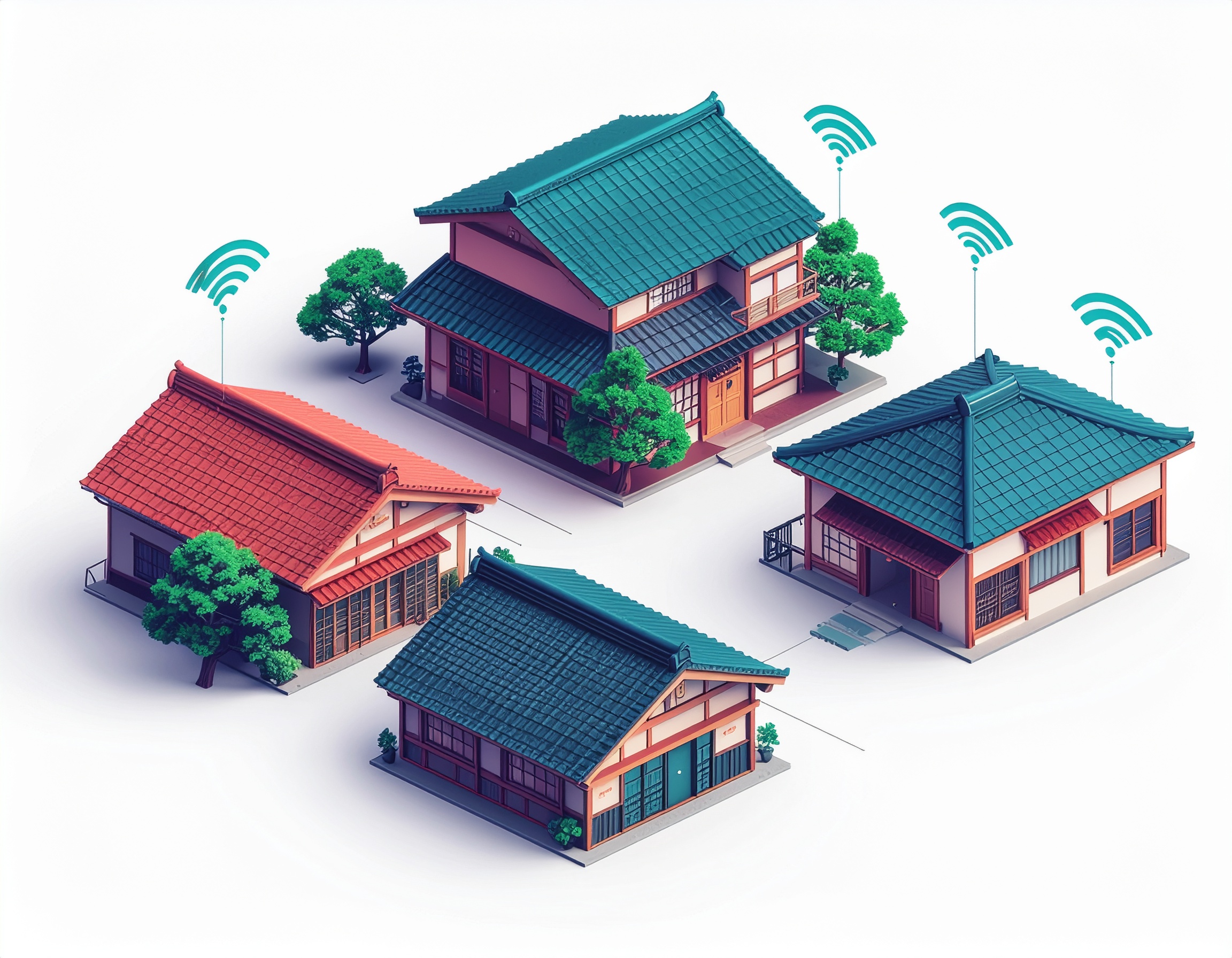 地域課題のデジタル変革イラスト